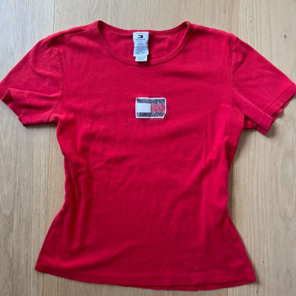 Tommy Hilfiger Red Y2K Baby Tee